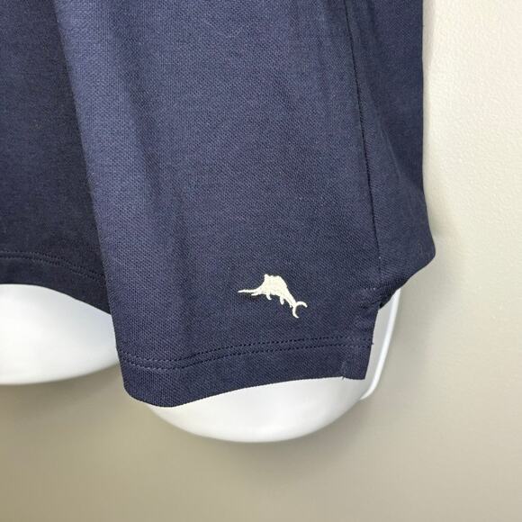 Tommy Bahama IslandZone Navy Nautical Beachy Quick Dry Golf Polo Womens Sz S - Picture 2 of 5